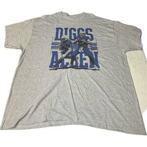 Josh Allen Stefon Diggs Gray T-Shirt Tee Men's 2XL NFL Buffalo Bills‎ Football